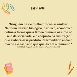 "Ninguém nasceu mulher: torna-se mulher". Simone de Beauvoir